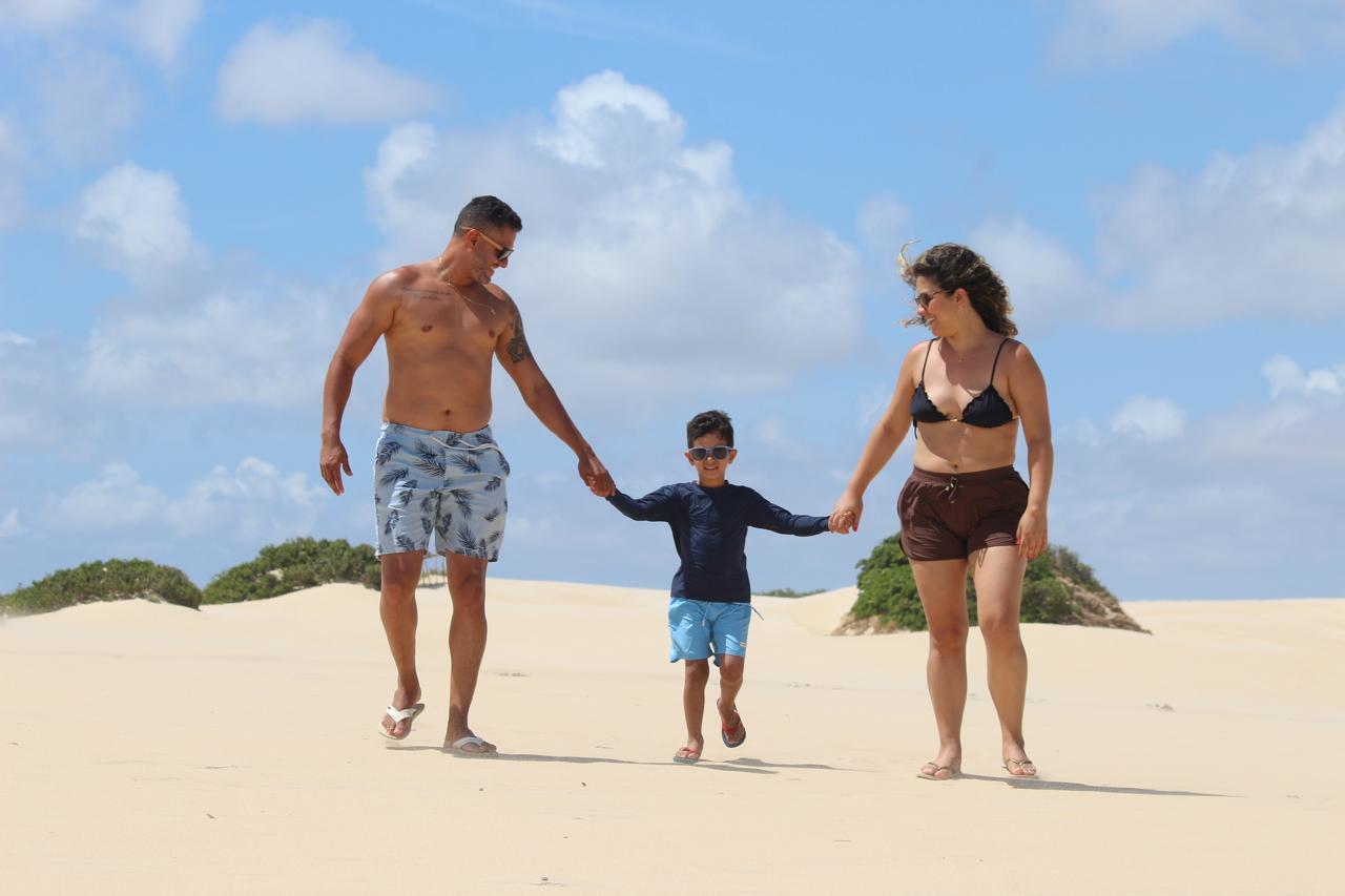 Karen, Adilson e Joaquim nas dunas